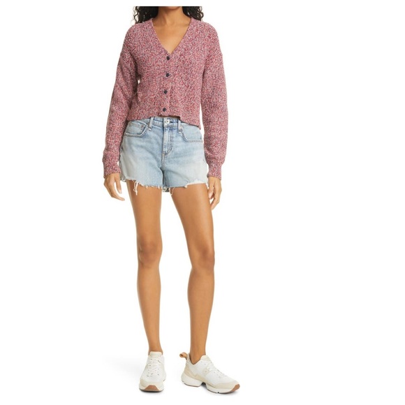 Rag & Bone Stella Dre High Waisted Light Wash Cut Off Denim Jean Shorts Size 32 - Picture 8 of 15